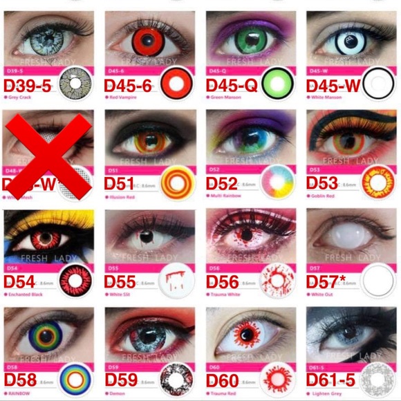 3 x PAIRS Halloween 🎃 UV & Theatrical Lenses - Picture 5 of 7